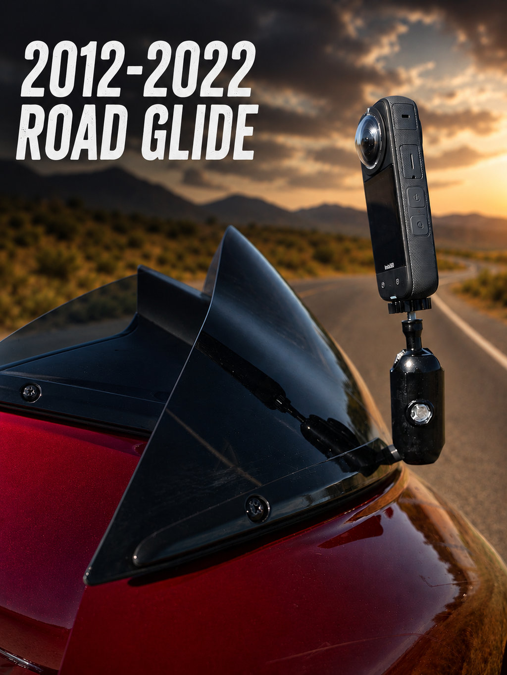2012–2022 Road Glide Insta360 Windshield Camera Mount