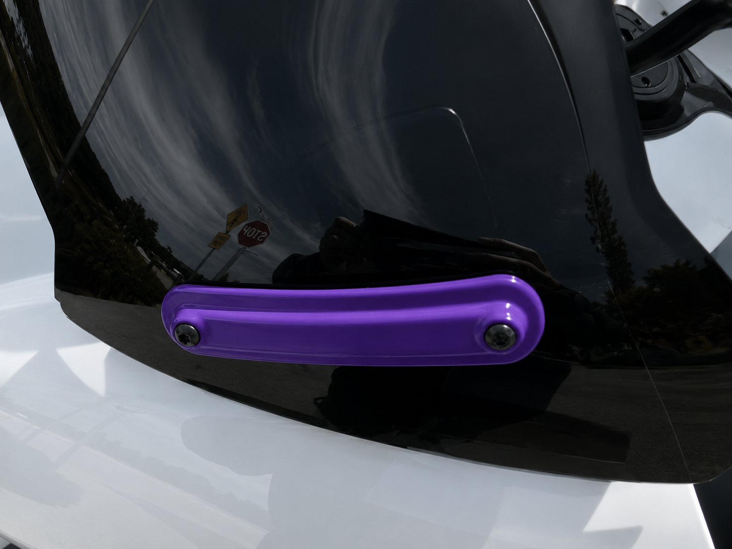 Gloss Purple Windshield Accent Brackets for 2024+ Harley-Davidson Road Glide ( fits 10 inch Klock Works Windshield)