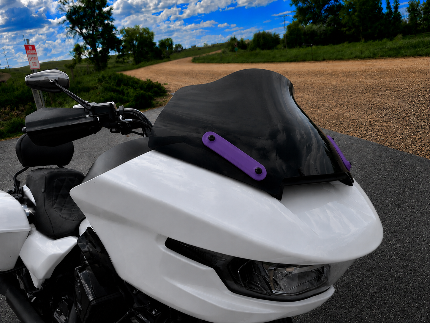 Matte Purple Windshield Accent Brackets for 2024+ Harley-Davidson Road Glide ( fits all Klock Works Windshield)