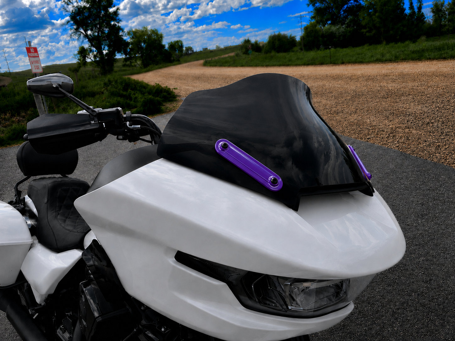 Gloss Purple Windshield Accent Brackets for 2024+ Harley-Davidson Road Glide ( fits 10 inch Klock Works Windshield)