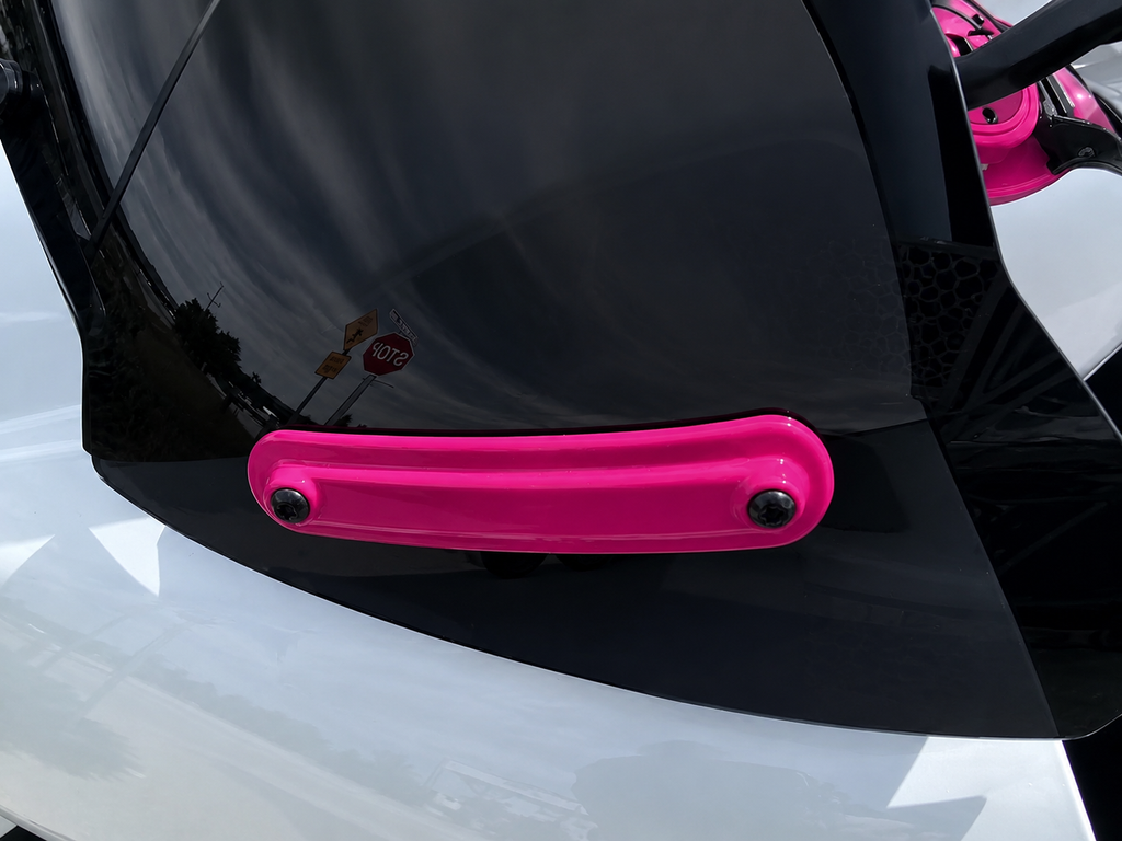 Pink Windshield Accent Brackets for 2024+ Harley-Davidson Road Glide ( fits 10 inch Klock Works Windshield)